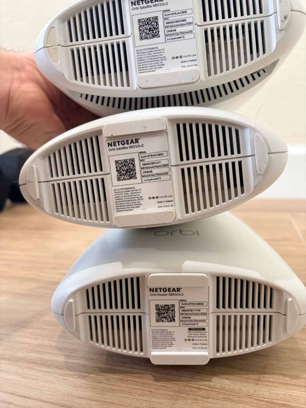 Netgear Orbi RBR50v2 Router and Two RBS50v2 Satellite Extenders - Picture 2 of 2